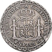 Mexico 4 Reals (Proclamation coinage.) A CARLOS IV REY DE ESPAÑA Y DE LAS YNDIAS coin obverse