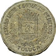 Mexico 5 Centavos Toluca City Revolutionary 1915 KM# 692.2 ESTADO LIBRE Y SOBERANO DE MEXICO TOLUCA coin obverse Mexico 5 Centavos Toluca City Revolutionary 1915 KM# 692.2 ESTADO LIBRE Y SOBERANO DE MEXICO TOLUCA coin obverse