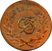 Mexico 5 Centavos Tenancingo 1915 KM# 689.2 C5 coin reverse Mexico 5 Centavos Tenancingo 1915 KM# 689.2 C5 coin reverse