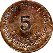 Mexico 5 Centavos Provisional Government Coinage 1915 KM# 719 MONEDA PROVISIONAL 5 CENTAVOS TM coin reverse Mexico 5 Centavos Provisional Government Coinage 1915 KM# 719 MONEDA PROVISIONAL 5 CENTAVOS TM coin reverse