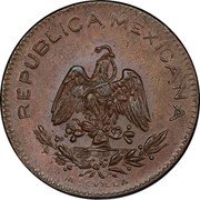 Mexico 5 Centavos Pattern. Roman Numerals 1915  KM# Pn5 REPUBLICA MEXICANA M SEVILLA coin obverse Mexico 5 Centavos Pattern. Roman Numerals 1915  KM# Pn5 REPUBLICA MEXICANA M SEVILLA coin obverse