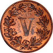 Mexico 5 Centavos (Reverse Uniface Trial Pattern) KM# TS13 V coin reverse Mexico 5 Centavos (Reverse Uniface Trial Pattern) KM# TS13 V coin reverse