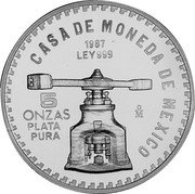 Mexico 5 Onzas (200 Anniversary US Constitution) X# MB38 5 ONZAS PLATA PURA MO 1987 LEY 999 CASA DE MONEDA DE MEXICO coin obverse Mexico 5 Onzas (200 Anniversary US Constitution) X# MB38 5 ONZAS PLATA PURA MO 1987 LEY 999 CASA DE MONEDA DE MEXICO coin obverse