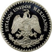 Mexico 5 Onzas 96th American Numismatic Convention 1987 Mº X# MB35 ESTADOS UNIDOS MEXICANOS coin obverse Mexico 5 Onzas 96th American Numismatic Convention 1987 Mº X# MB35 ESTADOS UNIDOS MEXICANOS coin obverse