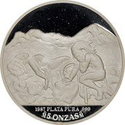 Mexico 5 Onzas X# MB33.2 Estados Unidos Mexicanos 1987 PLATA PURA .999 5 ONZAS OM coin reverse Mexico 5 Onzas X# MB33.2 Estados Unidos Mexicanos 1987 PLATA PURA .999 5 ONZAS OM coin reverse