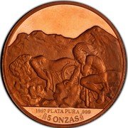 Mexico 5 Onzas (Pattern. Popocatepetl E Iztaccihuatl) 1987 PLATA PURA .999 MO 5 ONZAS MO coin reverse Mexico 5 Onzas (Pattern. Popocatepetl E Iztaccihuatl) 1987 PLATA PURA .999 MO 5 ONZAS MO coin reverse