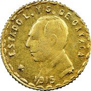 Mexico 5 Pesos Provisional Government Coinage 1915 KM# 750 ESTADO L.Y. S. DE OAXACA 1915 coin obverse Mexico 5 Pesos Provisional Government Coinage 1915 KM# 750 ESTADO L.Y. S. DE OAXACA 1915 coin obverse