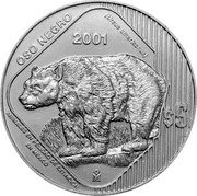 Mexico 5 Pesos Black Bear 2001 Mo KM# 654 OSO NEGRO 2001 ANIMALES EN PELIGRO DE EXTINCION EN MEXICO MO URSUS AMERICANUS $5 coin reverse Mexico 5 Pesos Black Bear 2001 Mo KM# 654 OSO NEGRO 2001 ANIMALES EN PELIGRO DE EXTINCION EN MEXICO MO URSUS AMERICANUS $5 coin reverse