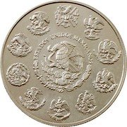 Mexico 5 Pesos Harpy Eagle 2001 Mo KM# 653 ESTADOS UNIDOS MEXICANOS coin obverse Mexico 5 Pesos Harpy Eagle 2001 Mo KM# 653 ESTADOS UNIDOS MEXICANOS coin obverse