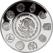 Mexico 5 Pesos Palacio de Bellas Artes 2005 Mo Proof KM# 765 ESTADOS UNIDOS MEXICANOS coin obverse Mexico 5 Pesos Palacio de Bellas Artes 2005 Mo Proof KM# 765 ESTADOS UNIDOS MEXICANOS coin obverse