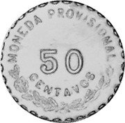 Mexico 50 Centavos Provisional Government Coinage. Oaxaca 1915 KM# 739 50 CENTAVOS MONEDA PROVISIONAL coin reverse Mexico 50 Centavos Provisional Government Coinage. Oaxaca 1915 KM# 739 50 CENTAVOS MONEDA PROVISIONAL coin reverse