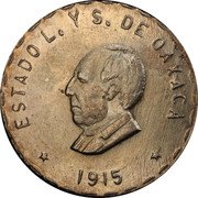 Mexico 50 Centavos Provisional Government Coinage. Oaxaca 1915 KM# 737 ESTADO L. Y S. DE OAXACA 1915 coin obverse Mexico 50 Centavos Provisional Government Coinage. Oaxaca 1915 KM# 737 ESTADO L. Y S. DE OAXACA 1915 coin obverse