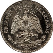 Mexico 50 Centavos Pattern. Eagle 1945 M Proof ESTADOS UNIDOS MEXICANOS 0.720 coin obverse Mexico 50 Centavos Pattern. Eagle 1945 M Proof ESTADOS UNIDOS MEXICANOS 0.720 coin obverse