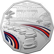 Australia 50 Cents (60 Years of the Bathurst) LA 60TH ANNIVERSARY OF THE BATHURST GREAT RACE coin reverse Australia 50 Cents (60 Years of the Bathurst) LA 60TH ANNIVERSARY OF THE BATHURST GREAT RACE coin reverse