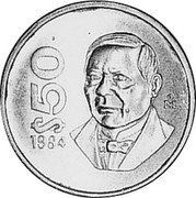 Mexico 50 Pesos Juarez. Pattern 1984 KM# Pn232 $50 1984 MO coin reverse Mexico 50 Pesos Juarez. Pattern 1984 KM# Pn232 $50 1984 MO coin reverse