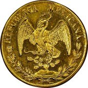 Mexico 8 Escudos (Pattern Strike) KM# Pn36 REPUBLICA MEXICANA coin obverse