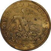 Mexico 8 Escudos (Pattern. Thin Eagle) KM# Pn7 REPUBLICA MEXICANA coin obverse Mexico 8 Escudos (Pattern. Thin Eagle) KM# Pn7 REPUBLICA MEXICANA coin obverse