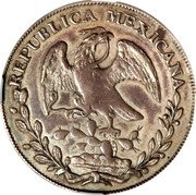 Mexico 8 Reales (Pattern Strike) KM# Pn59 REPUBLICA MEXICANA coin obverse Mexico 8 Reales (Pattern Strike) KM# Pn59 REPUBLICA MEXICANA coin obverse