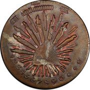 Mexico 8 Reales (Profiled Eagle Pattern) LIBER 1 2 3 4 5 6 7 8 9 0 coin reverse Mexico 8 Reales (Profiled Eagle Pattern) LIBER 1 2 3 4 5 6 7 8 9 0 coin reverse