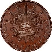 Mexico 8 Reales (Radiant Cap Pattern) KM# Pn67 LIBERTAD 8R.GO.1844. P.M.10 DS.20GS. coin reverse Mexico 8 Reales (Radiant Cap Pattern) KM# Pn67 LIBERTAD 8R.GO.1844. P.M.10 DS.20GS. coin reverse