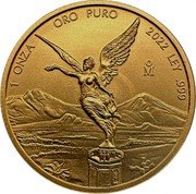 Mexico Onza Winged Victory 2022 Mo KM# 675 ONZA ORO PURO LEY .999 MO coin reverse Mexico Onza Winged Victory 2022 Mo KM# 675 ONZA ORO PURO LEY .999 MO coin reverse