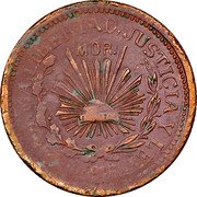 Mexico Peso Morelos Revolutionary 1916 KM# 708a ...LIBERTAD JUSTICIA.. MOR 1916 coin reverse Mexico Peso Morelos Revolutionary 1916 KM# 708a ...LIBERTAD JUSTICIA.. MOR 1916 coin reverse