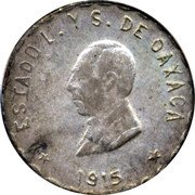 Mexico Peso Provisional Government Coinage 1915 KM# 743a ESTADO L. Y S. DE OAXACA 1915 coin obverse Mexico Peso Provisional Government Coinage 1915 KM# 743a ESTADO L. Y S. DE OAXACA 1915 coin obverse