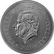 Niue Two Dollars Burning Phoenix 2023  Prooflike CHARLES III NIUE TWO DOLLARS JC 2023 coin obverse Niue Two Dollars Burning Phoenix 2023  Prooflike CHARLES III NIUE TWO DOLLARS JC 2023 coin obverse