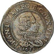 Italy 1/2 Ducatone (Francesco I) FRAN MVT REG E C DVX VIII 1631 coin obverse Italy 1/2 Ducatone (Francesco I) FRAN MVT REG E C DVX VIII 1631 coin obverse
