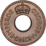 Fiji Halfpenny George V 1934 KM# 1 GEORGE V KING EMPEROR coin obverse Fiji Halfpenny George V 1934 KM# 1 GEORGE V KING EMPEROR coin obverse