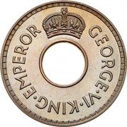 Fiji Halfpenny George VI 1940 KM# 14 GEORGE VI KING EMPEROR coin obverse Fiji Halfpenny George VI 1940 KM# 14 GEORGE VI KING EMPEROR coin obverse