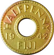 Fiji Halfpenny George VI 1942 S KM# 14a HALFPENNY 19 42 FIJI coin reverse Fiji Halfpenny George VI 1942 S KM# 14a HALFPENNY 19 42 FIJI coin reverse