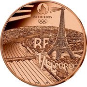 France 1/4 Euro Mascot Phryges 2023 c + ⊞ PARIS 2024 RF 1/4 EURO coin obverse France 1/4 Euro Mascot Phryges 2023 c + ⊞ PARIS 2024 RF 1/4 EURO coin obverse