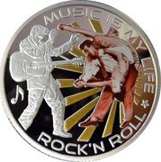 Fiji 1 Dollar Rock'n Roll 2012 Proof KM# 214 ROCK'N ROLL MUSIC IS MY LIFE coin reverse Fiji 1 Dollar Rock'n Roll 2012 Proof KM# 214 ROCK'N ROLL MUSIC IS MY LIFE coin reverse