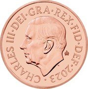 UK 1 Penny Charles III Hazel Dormouse 2023  BU; Tudor crown privy mark CHARLES III DEI GRA REX FID DEF 2023 MJ coin obverse UK 1 Penny Charles III Hazel Dormouse 2023  BU; Tudor crown privy mark CHARLES III DEI GRA REX FID DEF 2023 MJ coin obverse