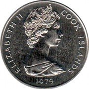 Cook Islands 10 Cents Elizabeth II FAO 1979 FM (M) KM# 4b ELIZABETH II COOK ISLANDS 1979 coin obverse Cook Islands 10 Cents Elizabeth II FAO 1979 FM (M) KM# 4b ELIZABETH II COOK ISLANDS 1979 coin obverse