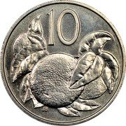 Cook Islands 10 Cents Elizabeth II 2nd portrait 1983 KM# 4 10 JB FM coin reverse Cook Islands 10 Cents Elizabeth II 2nd portrait 1983 KM# 4 10 JB FM coin reverse