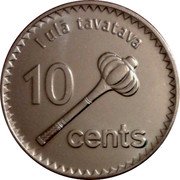Fiji 10 Cents Beka Mirimiri 2012 KM# 333 I ULĀ TAVATAVA 10 CENTS coin reverse Fiji 10 Cents Beka Mirimiri 2012 KM# 333 I ULĀ TAVATAVA 10 CENTS coin reverse