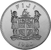 Fiji 10 Dollars 10th Anniversary of Independence 1980 KM# 46 FIJI 1980 coin obverse Fiji 10 Dollars 10th Anniversary of Independence 1980 KM# 46 FIJI 1980 coin obverse
