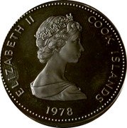 Cook Islands 10 Dollars 25th Anni. of the Coronation of Queen Elizabeth II 1978 FM Proof KM# 21 ELIZABETH II COOK ISLANDS 1978 coin obverse Cook Islands 10 Dollars 25th Anni. of the Coronation of Queen Elizabeth II 1978 FM Proof KM# 21 ELIZABETH II COOK ISLANDS 1978 coin obverse