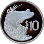 Fiji 10 Dollars 25th Anniversary of World Wildlife Fund 1986 Proof KM# 55 $10 coin reverse Fiji 10 Dollars 25th Anniversary of World Wildlife Fund 1986 Proof KM# 55 $10 coin reverse