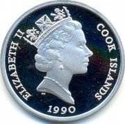 Cook Islands 10 Dollars Italian explorer Amerigo Vespucci 1990 Proof KM# 90 ELISABETH II COOK ISLANDS 1990 RDM coin obverse Cook Islands 10 Dollars Italian explorer Amerigo Vespucci 1990 Proof KM# 90 ELISABETH II COOK ISLANDS 1990 RDM coin obverse