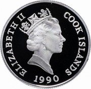 Cook Islands 10 Dollars XXV Summer Olympic Games 1992 - Running 1990 Proof KM# 79 ELIZABETH II COOK ISLANDS RDM 1990 coin obverse Cook Islands 10 Dollars XXV Summer Olympic Games 1992 - Running 1990 Proof KM# 79 ELIZABETH II COOK ISLANDS RDM 1990 coin obverse