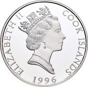 Cook Islands 10 Dollars Olympic National Park 1996 Proof KM# 283 ELIZABETH II COOKS ISLANDS RDM 1996 coin obverse Cook Islands 10 Dollars Olympic National Park 1996 Proof KM# 283 ELIZABETH II COOKS ISLANDS RDM 1996 coin obverse