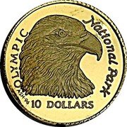 Cook Islands 10 Dollars Olympic National Park 1996 Proof KM# 285 OLYMPIC NATIONAL PARK A SH 96 10 DOLLARS coin reverse Cook Islands 10 Dollars Olympic National Park 1996 Proof KM# 285 OLYMPIC NATIONAL PARK A SH 96 10 DOLLARS coin reverse