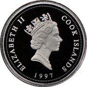 Cook Islands 10 Dollars Elizabeth II Love Angel 1997 Proof KM# 458 ELIZABETH II COOK ISLANDS RDM 1997 coin obverse Cook Islands 10 Dollars Elizabeth II Love Angel 1997 Proof KM# 458 ELIZABETH II COOK ISLANDS RDM 1997 coin obverse