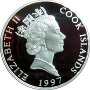 Cook Islands 10 Dollars Crater Lake National Park 1997 Proof KM# 875 ELIZABETH II COOK ISLANDS 1997 RDM coin obverse Cook Islands 10 Dollars Crater Lake National Park 1997 Proof KM# 875 ELIZABETH II COOK ISLANDS 1997 RDM coin obverse