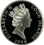 Cook Islands 10 Dollars North Cascades National Park 1998 Proof KM# 953 ELIZABETH II COOK ISLANDS 1998 RDM coin obverse