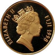 Fiji 10 Dollars Discovery of Gold in Fiji 1998 Proof KM# 97 ELIZABETH II FIJI 1998 RDM coin obverse Fiji 10 Dollars Discovery of Gold in Fiji 1998 Proof KM# 97 ELIZABETH II FIJI 1998 RDM coin obverse