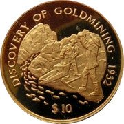 Fiji 10 Dollars Discovery of Gold in Fiji 1998 Proof KM# 97 DISCOVERY OF GOLDMINING 1932 $10 coin reverse Fiji 10 Dollars Discovery of Gold in Fiji 1998 Proof KM# 97 DISCOVERY OF GOLDMINING 1932 $10 coin reverse